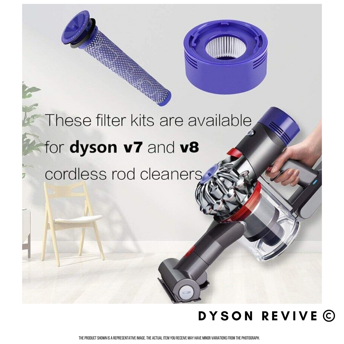 Pre Filter + HEPA Post-Filter kit for Dyson V7 V8 Vacuum